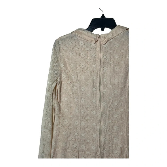 VINTAGE 1970’s MONTGOMERY WARD LACE PETER PAN COLLAR WITH BOW NECK DRESS - Picture 8 of 9